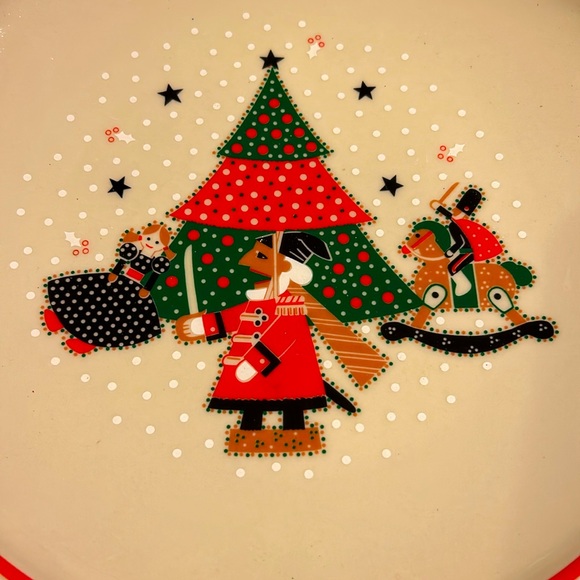 Vintage Epoch Holiday Joy Dinner Plate 10” #8200 Stoneware Korea Lot of 4 - Picture 3 of 5